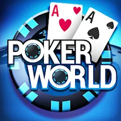 Скачать взлом Poker World, Offline TX Holdem (Покер Ворлд) [МОД Много денег] на Андроид