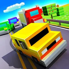Скачать взлом Blocky Highway: Traffic Racing (Блоки Хайвей) [МОД Все открыто] на Андроид