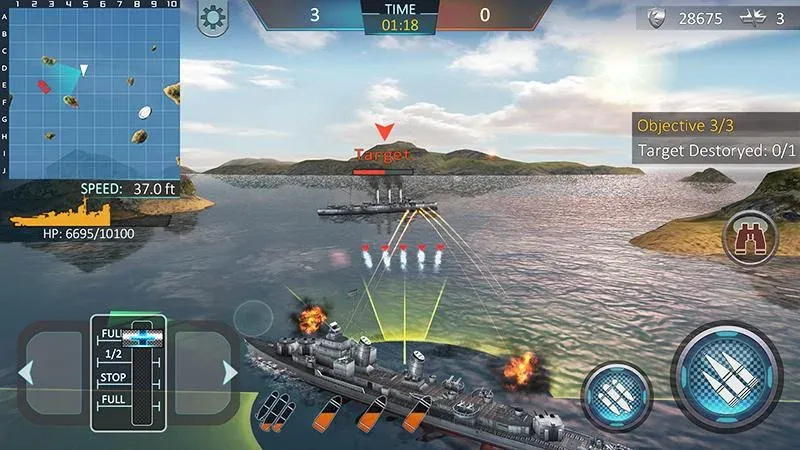 Скачать взлом Атака военных кораблей 3D  [МОД Много денег] на Андроид