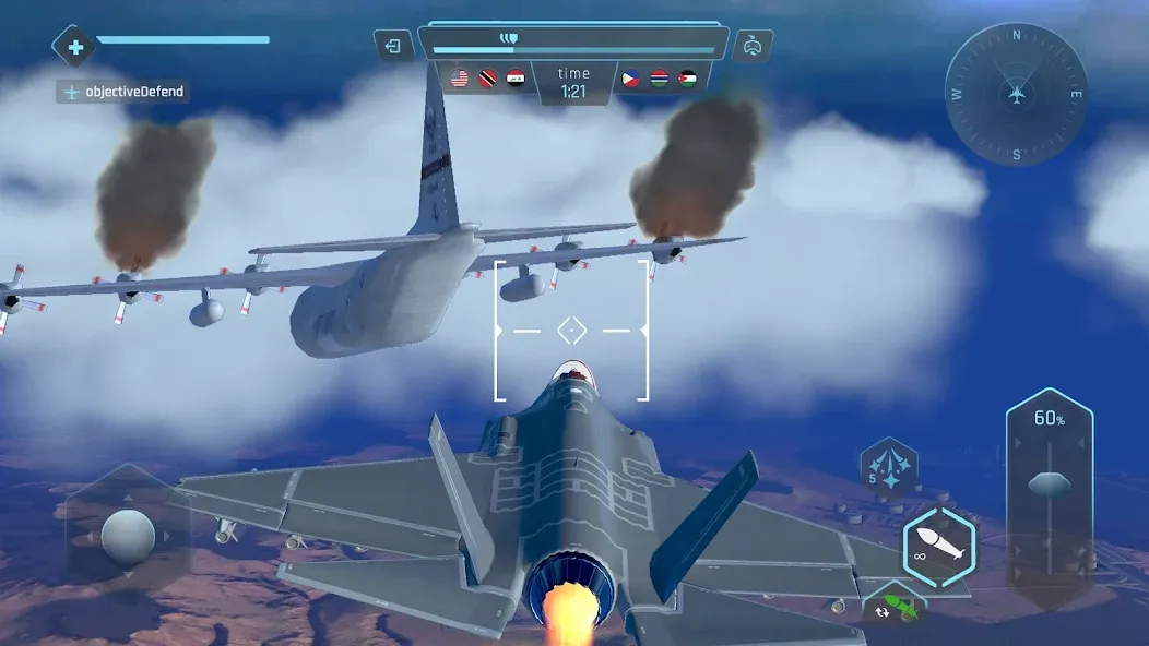 Скачать взлом Sky Warriors: воздушные бои (Скай Ворриорс) [МОД Unlocked] на Андроид