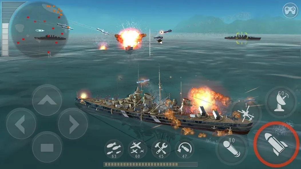 Скачать взлом Морская битва: Мировая война [МОД Бесконечные деньги] на Андроид