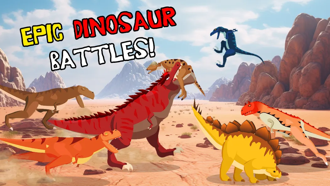 Скачать взлом T-Rex Fights Dinosaurs  [МОД Много денег] на Андроид