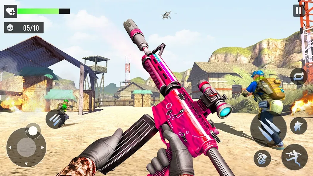 Скачать взлом FPS offline Gun Shooting Games (ФПС офлайн игры по стрельбе из пистолета) [МОД Все открыто] на Андроид