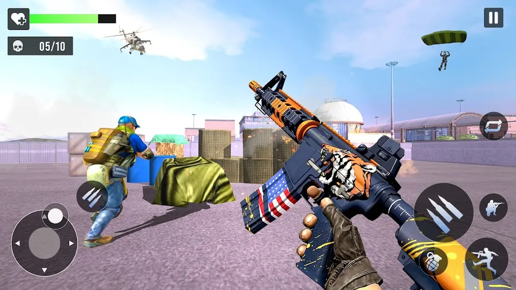 Скачать взлом FPS offline Gun Shooting Games (ФПС офлайн игры по стрельбе из пистолета) [МОД Все открыто] на Андроид