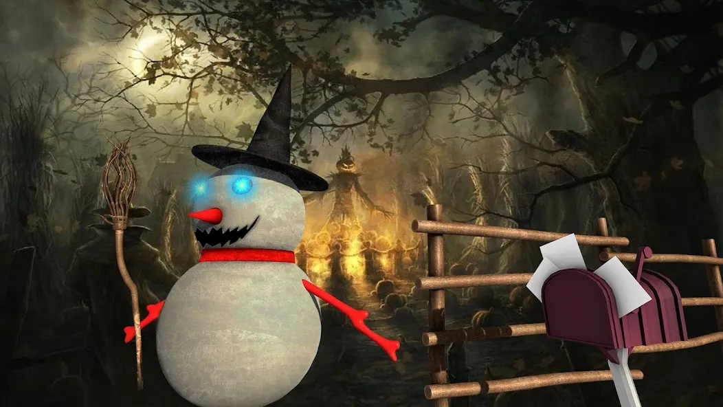 Скачать взлом Evil Scary Snowman Games 3d (Ивил Скари Сноумэн Геймс 3д) [МОД Бесконечные деньги] на Андроид