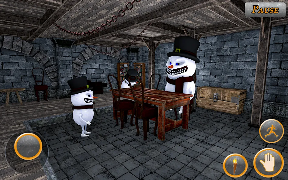 Скачать взлом Evil Scary Snowman Games 3d (Ивил Скари Сноумэн Геймс 3д) [МОД Бесконечные деньги] на Андроид