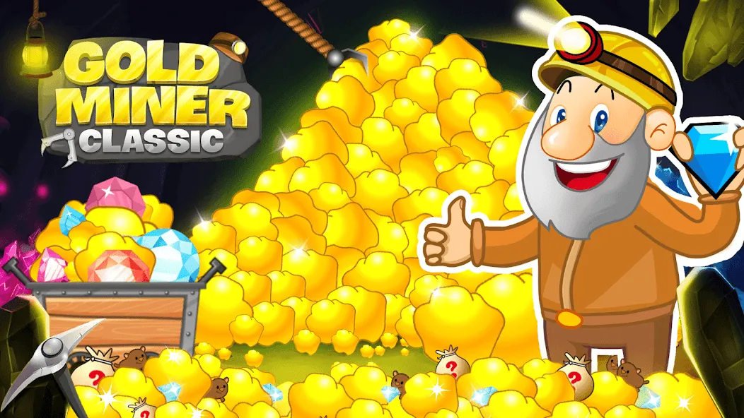 Скачать взлом Gold Miner Classic: Gold Rush (Голд Майнер Классик) [МОД Money] на Андроид