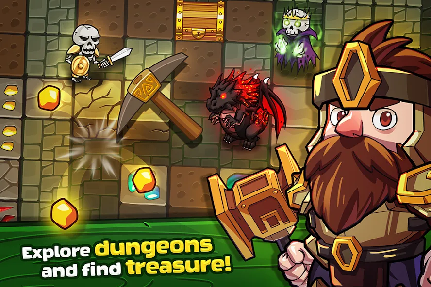 Скачать взлом Mine Quest: Dwarven Adventure (Майн Квест) [МОД MegaMod] на Андроид