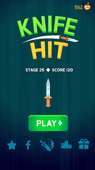 Скачать взлом Knife Hit (На русский язык переводится как Удар ножом) [МОД Все открыто] на Андроид