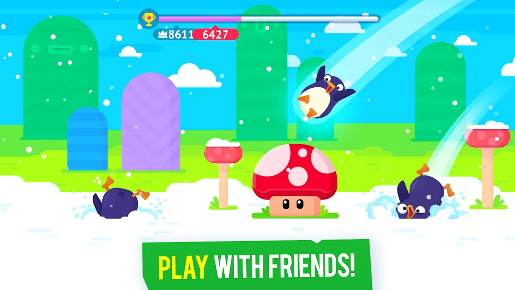 Скачать взлом Bouncemasters: прыжки пингвина (Баунсмастерс) [МОД Money] на Андроид