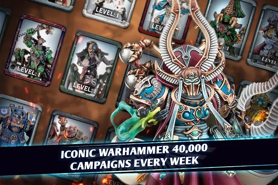 Скачать взлом Warhammer Combat Cards - 40K (Вархаммер Комбат Кардс) [МОД MegaMod] на Андроид