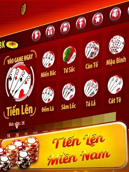 Скачать взлом Tiến Lên Miền Nam - Tien Len [МОД Бесконечные деньги] на Андроид