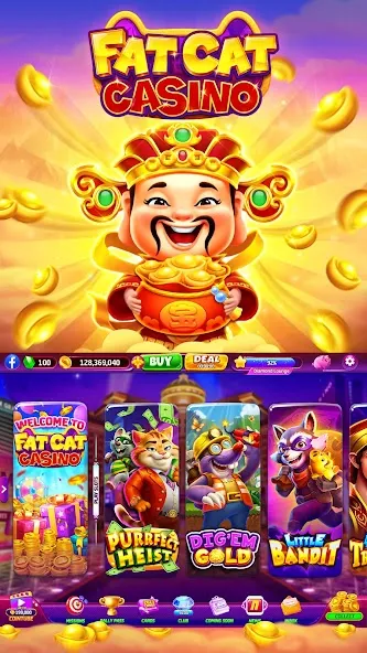 Скачать взлом Fat Cat Casino - Slots Game (Фэт Кэт Казино) [МОД Money] на Андроид