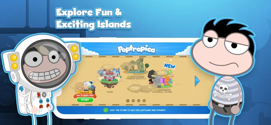 Скачать взлом Poptropica: Fun Kids Adventure (Поптропика) [МОД Все открыто] на Андроид