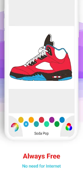 Скачать взлом Basketball Shoes Coloring Book (Раскраска кроссовок для баскетбола) [МОД Unlocked] на Андроид