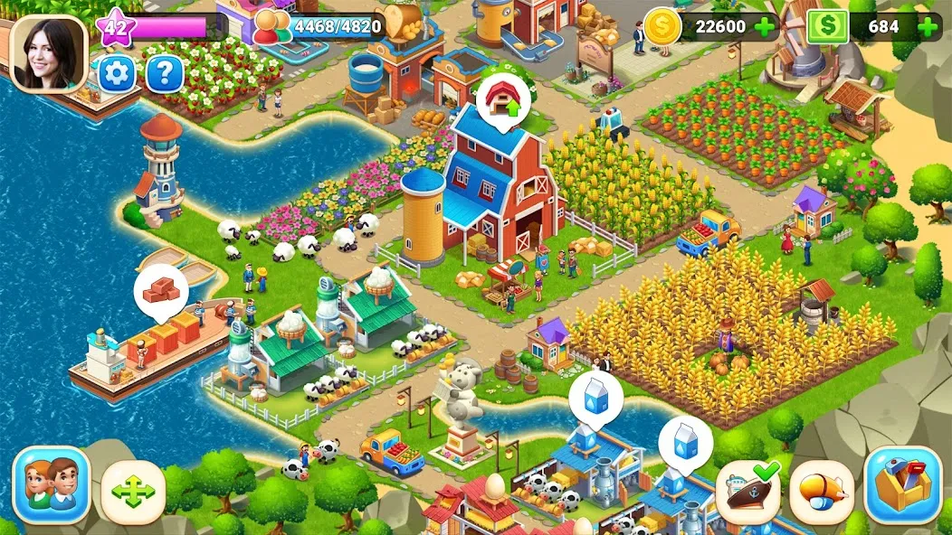 Скачать взлом Farm City: Farming & Building (Фарм Сити) [МОД Много денег] на Андроид