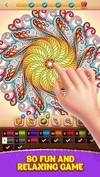 Скачать взлом Cross Stitch Coloring Mandala (Кроссстиль раскрашивание мандала) [МОД Бесконечные деньги] на Андроид