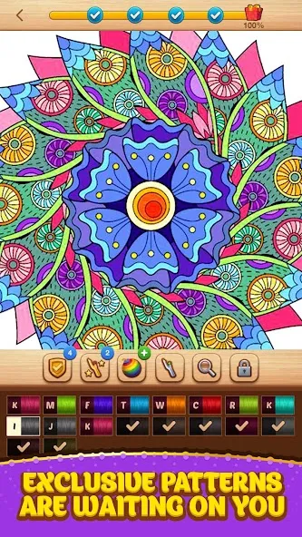 Скачать взлом Cross Stitch Coloring Mandala (Кроссстиль раскрашивание мандала) [МОД Бесконечные деньги] на Андроид