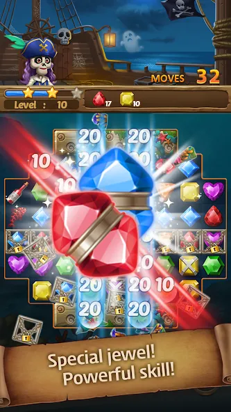 Скачать взлом Jewels Ghost Ship: jewel games (Джуэлз Гост Шип) [МОД Unlocked] на Андроид