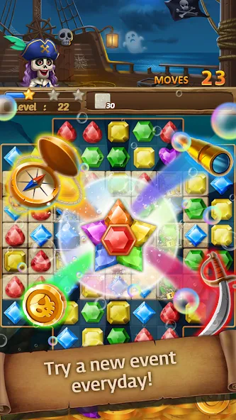 Скачать взлом Jewels Ghost Ship: jewel games (Джуэлз Гост Шип) [МОД Unlocked] на Андроид