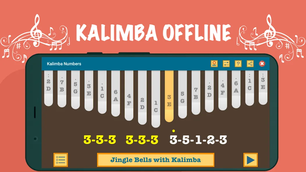 Скачать взлом Kalimba App With Songs Numbers (Калимба приложение с песнями и цифрами) [МОД Меню] на Андроид