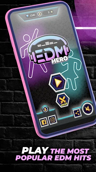Скачать взлом Guitar Hero Game: EDM Music (ЭДМ) [МОД Money] на Андроид
