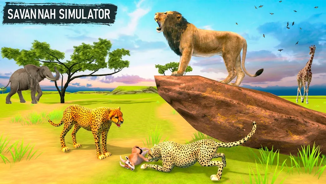 Скачать взлом Savanna Safari: Land of Beasts (Саванна игра выживания животных) [МОД Меню] на Андроид