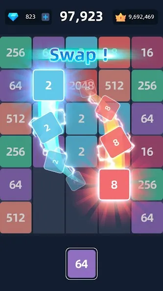 Скачать взлом 2048™ Merge Block Puzzle (Слияние блочных головоломок) [МОД Бесконечные деньги] на Андроид