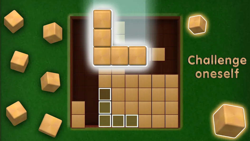 Скачать взлом Wooden Cube Block Puzzle (Деревянный кубик головоломка) [МОД Бесконечные деньги] на Андроид