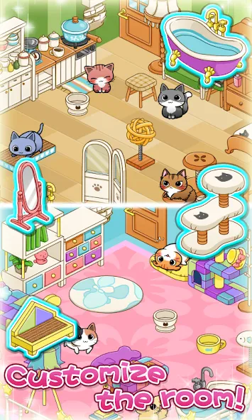 Скачать взлом Cat Room - Cute Cat Games [МОД Много денег] на Андроид