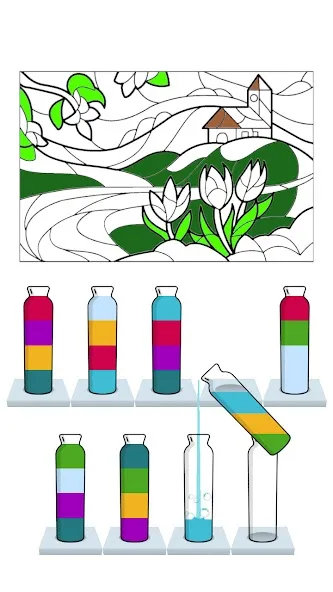 Скачать взлом Sort Paint: бутылочки-пробирки (Сорт Пэйнт) [МОД MegaMod] на Андроид