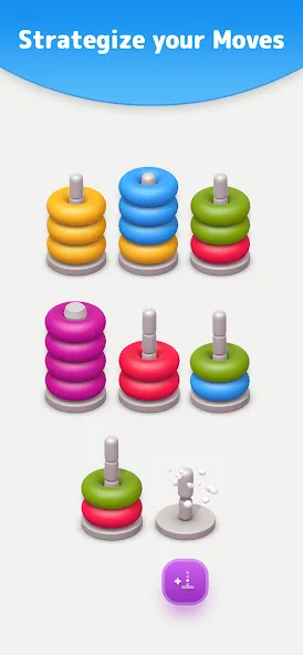 Скачать взлом Color Sort 3D — Hoop Stack  [МОД MegaMod] на Андроид