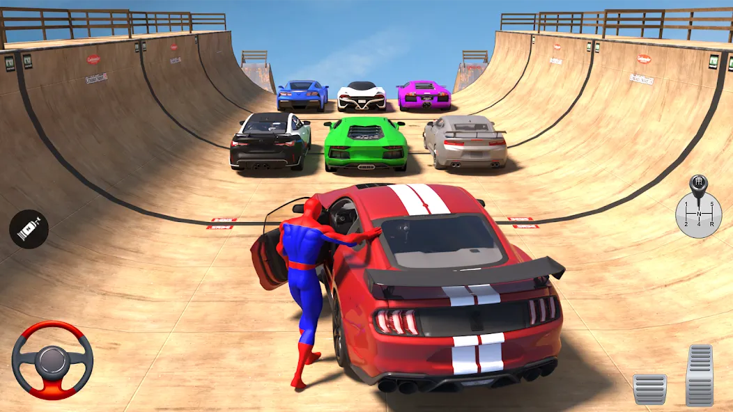 Скачать взлом Superhero Car: Mega Ramp Games (Рамп Кар Гейм) [МОД Бесконечные деньги] на Андроид