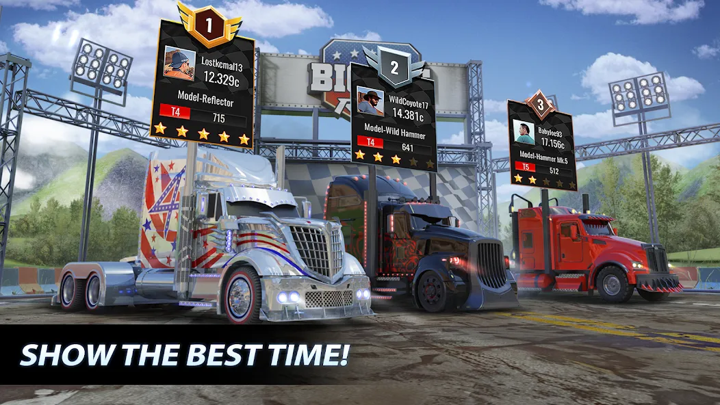 Скачать взлом Big Rig Racing: Drag racing (Биг Риг Рейсинг) [МОД Unlocked] на Андроид