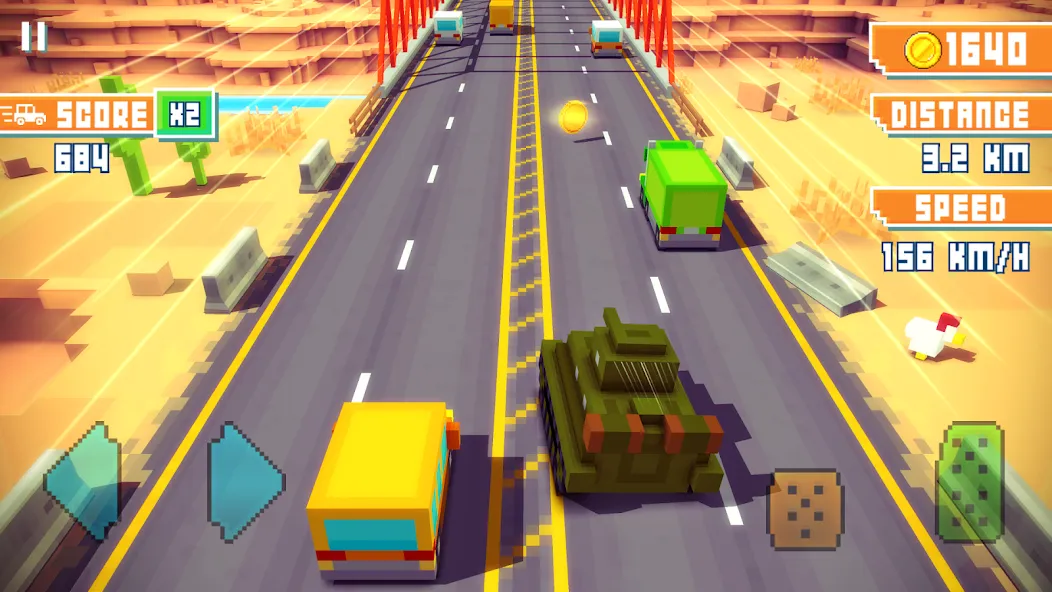 Скачать взлом Blocky Highway: Traffic Racing (Блоки Хайвей) [МОД Все открыто] на Андроид