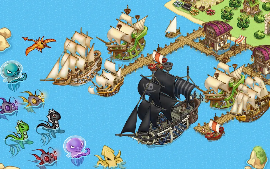 Скачать взлом Pirates of Everseas (Пираты Эверсис) [МОД Все открыто] на Андроид